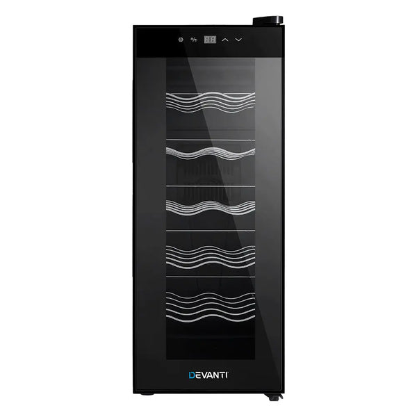 Devanti Wine Cooler 12 Bottle Thermoelectric Fridge Storage Chiller Deals499