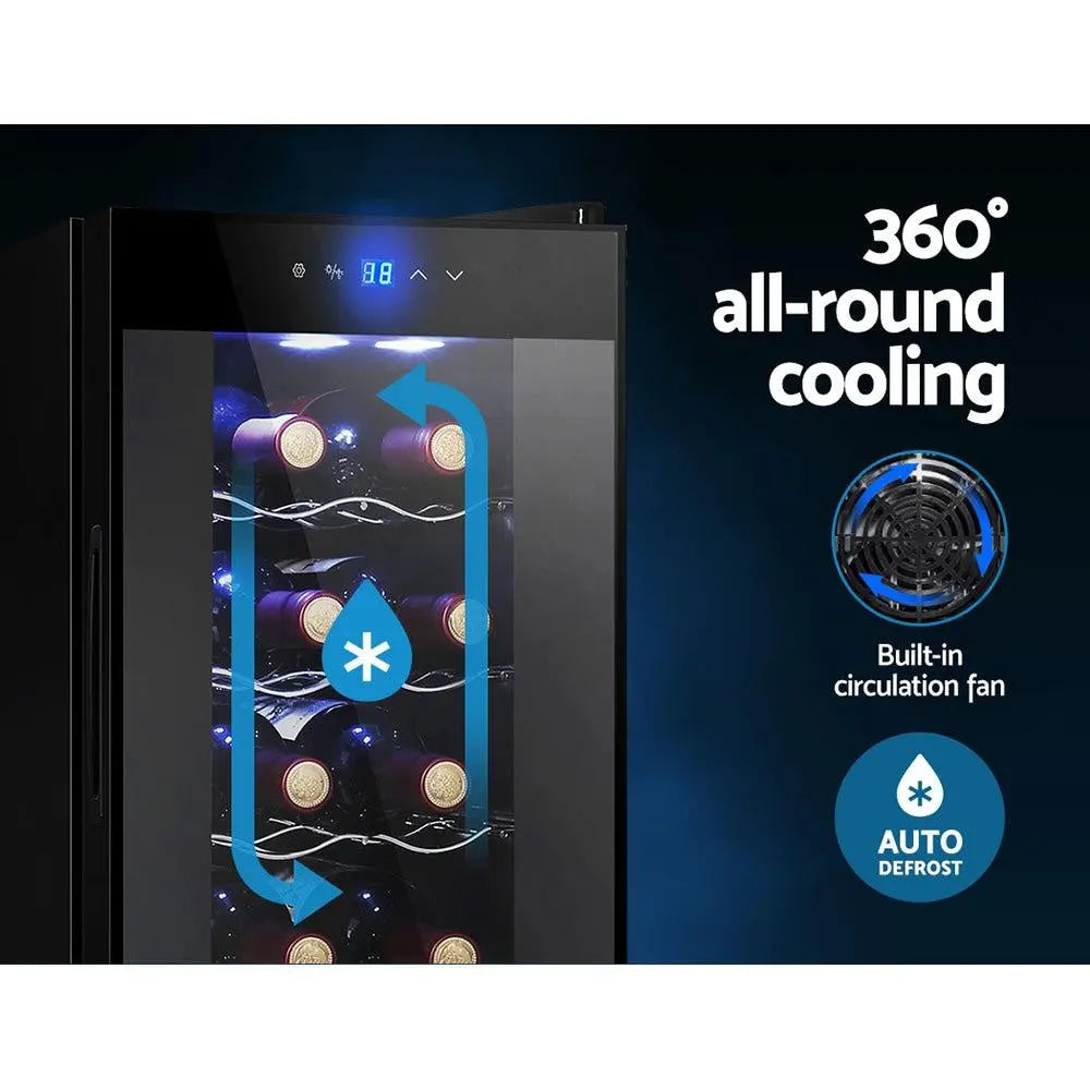 Devanti Wine Cooler 12 Bottle Thermoelectric Fridge Storage Chiller Deals499