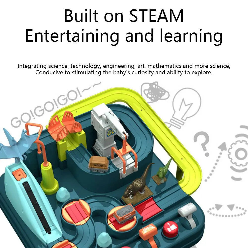 Dinosaur Track Car Adventure Toy Pull Back Christmas Gift Elevator Educational Toys Deals499