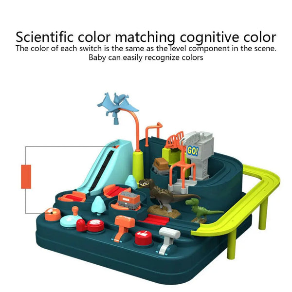 Dinosaur Track Car Adventure Toy Pull Back Christmas Gift Elevator Educational Toys Deals499