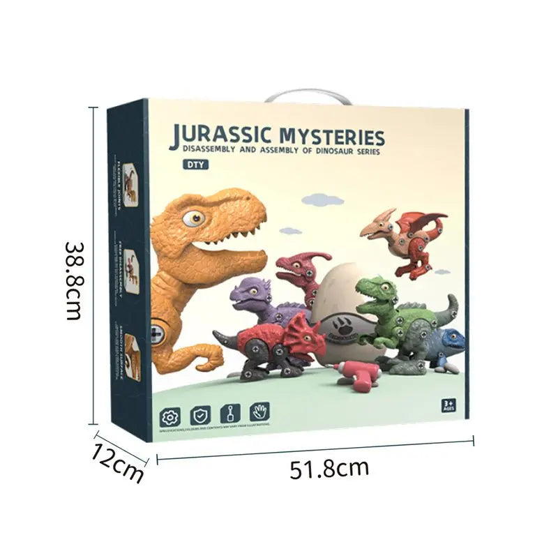 Disassemble Blocks Jurassic Dinosaurs Building Blocks Toys Battery Drill Tyrannosaurus Rex Wyvern Velociraptor Stegosaurus 3 Deals499