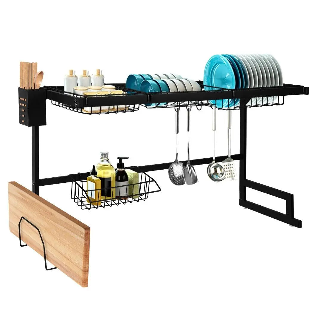 Dish Drying Rack Over Sink Stainless Steel Black Dish Drainer Organizer 2 Tier Deals499
