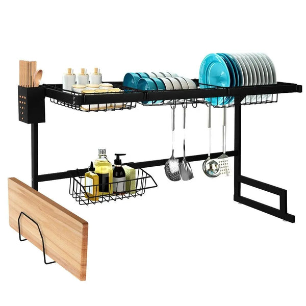Dish Drying Rack Over Sink Stainless Steel Black Dish Drainer Organizer 2 Tier Deals499