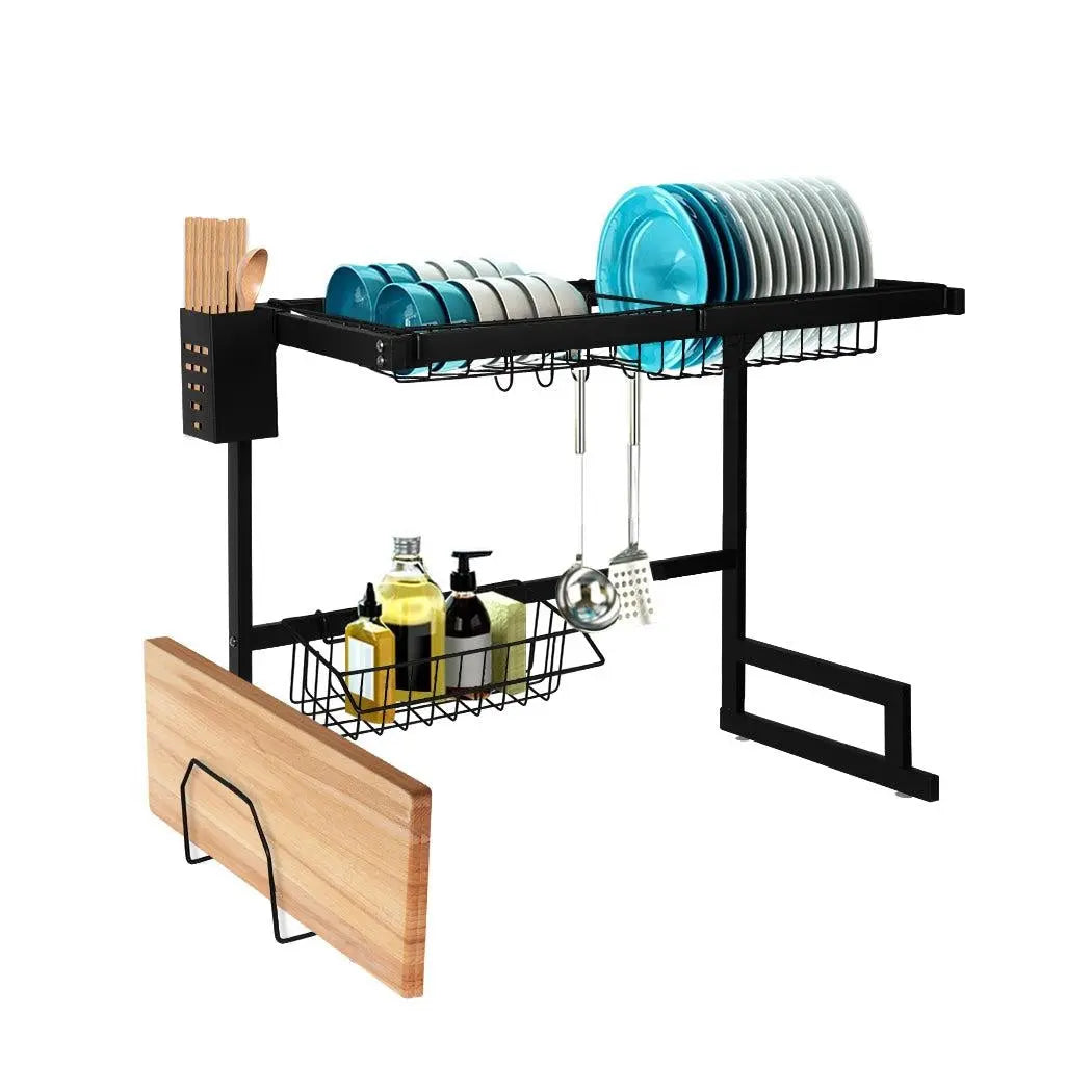 Dish Drying Rack Over Sink Stainless Steel Dish Drainer Organizer 2 Tier 65CM Deals499