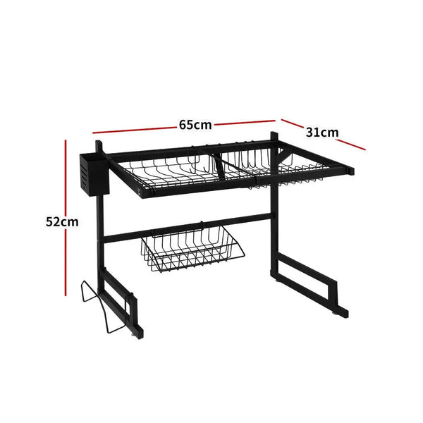 Dish Drying Rack Over Sink Stainless Steel Dish Drainer Organizer 2 Tier 65CM Deals499
