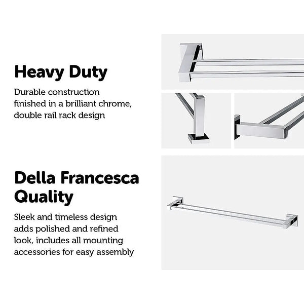 Double Classic Chrome Towel Bar Rail Bathroom Deals499