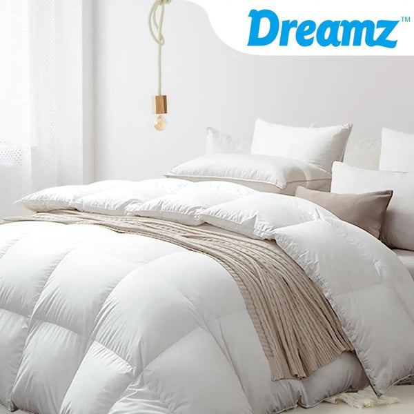 DreamZ 700GSM All Season Goose Down Feather Filling Duvet in King Single Size Deals499