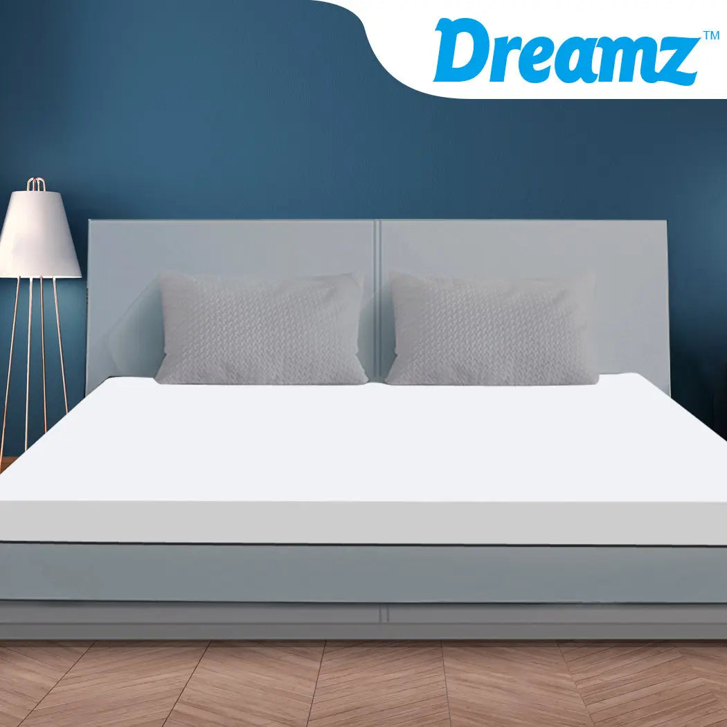DreamZ 7cm Memory Foam Bed Mattress Topper Polyester Underlay Cover King Deals499