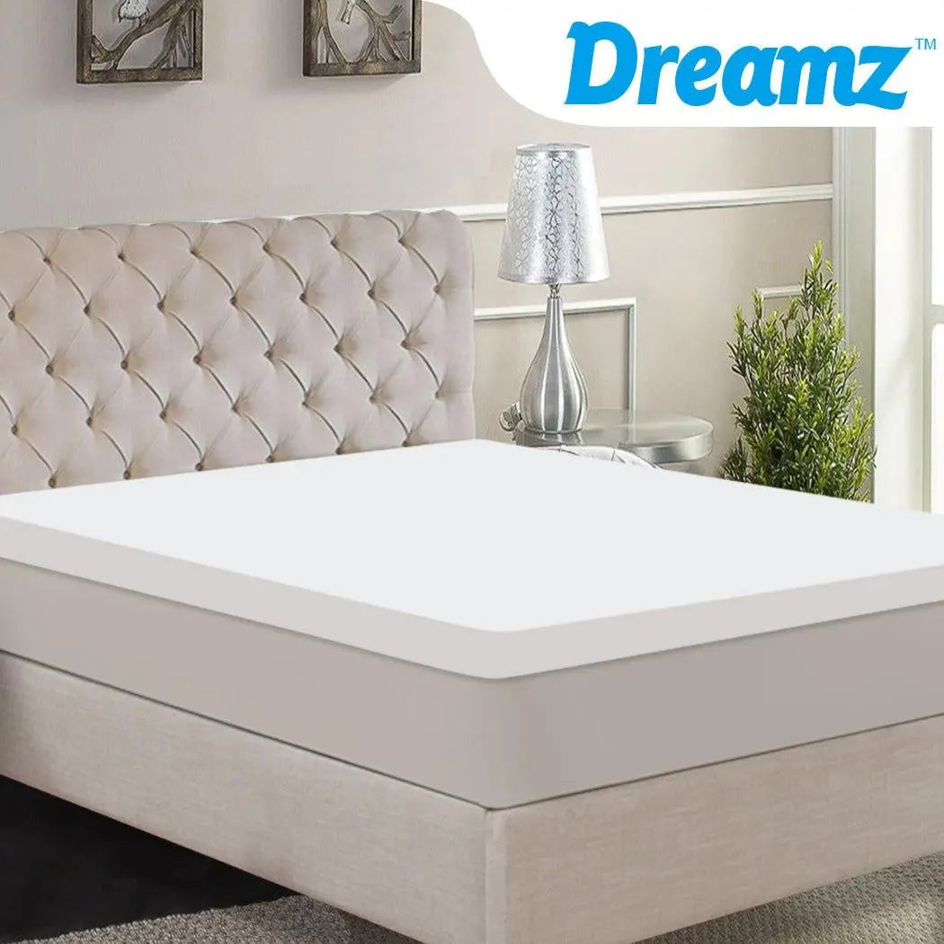 DreamZ 7cm Memory Foam Bed Mattress Topper Polyester Underlay Cover King Single Deals499
