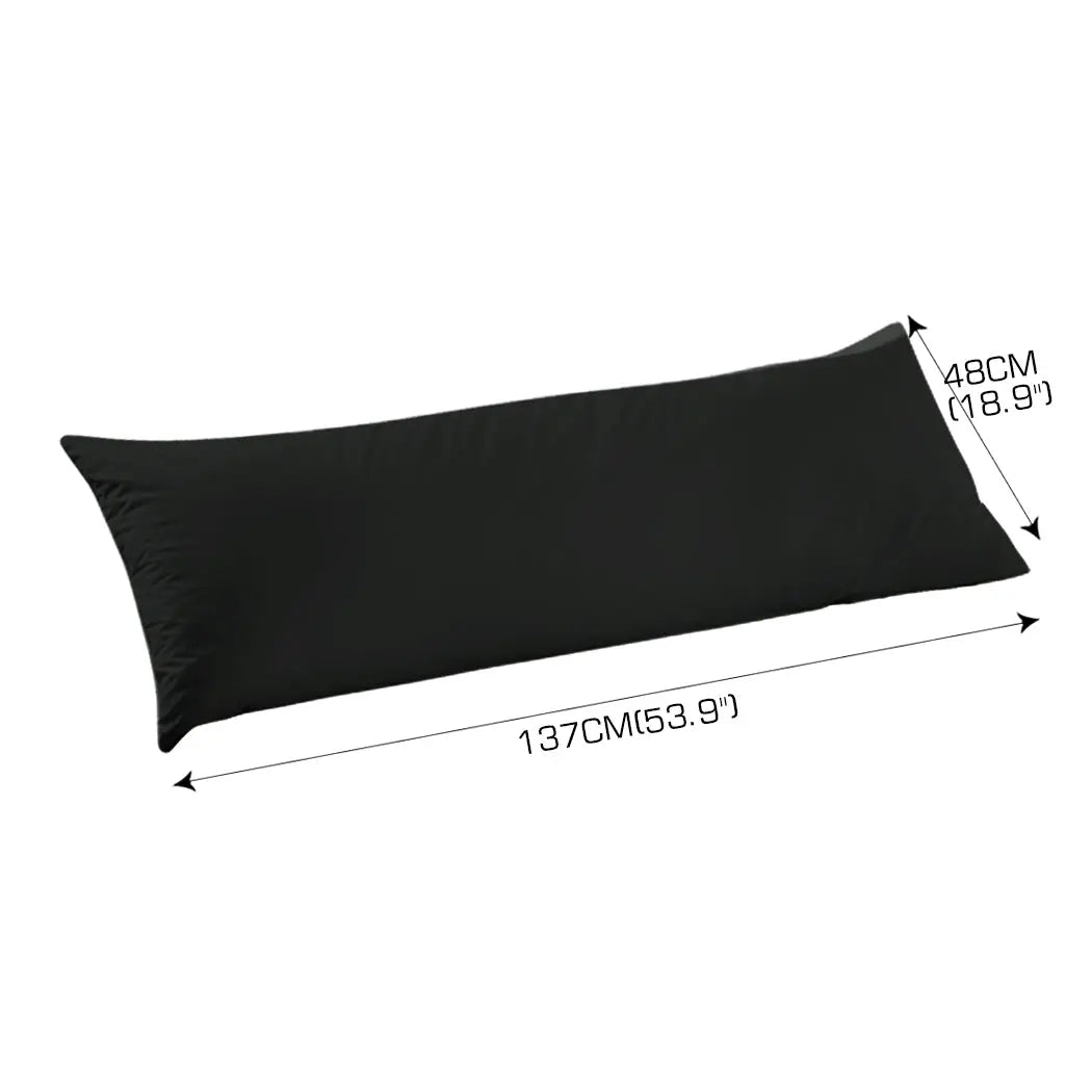 DreamZ Body Full Long Pillow Luxury Slip Cotton Maternity Pregnancy 137cm Black Deals499