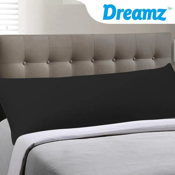 DreamZ Body Full Long Pillow Luxury Slip Cotton Maternity Pregnancy 137cm Black Deals499