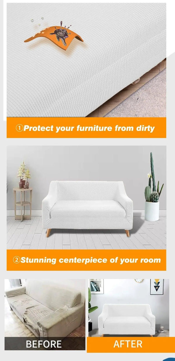 DreamZ Couch Stretch Sofa Lounge Cover Protector Slipcover 2 Seater Off White Deals499