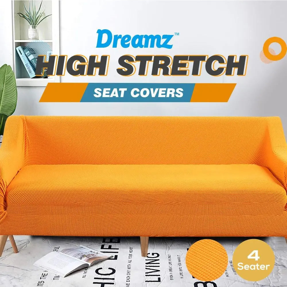 DreamZ Couch Stretch Sofa Lounge Cover Protector Slipcover 4 Seater Orange Deals499