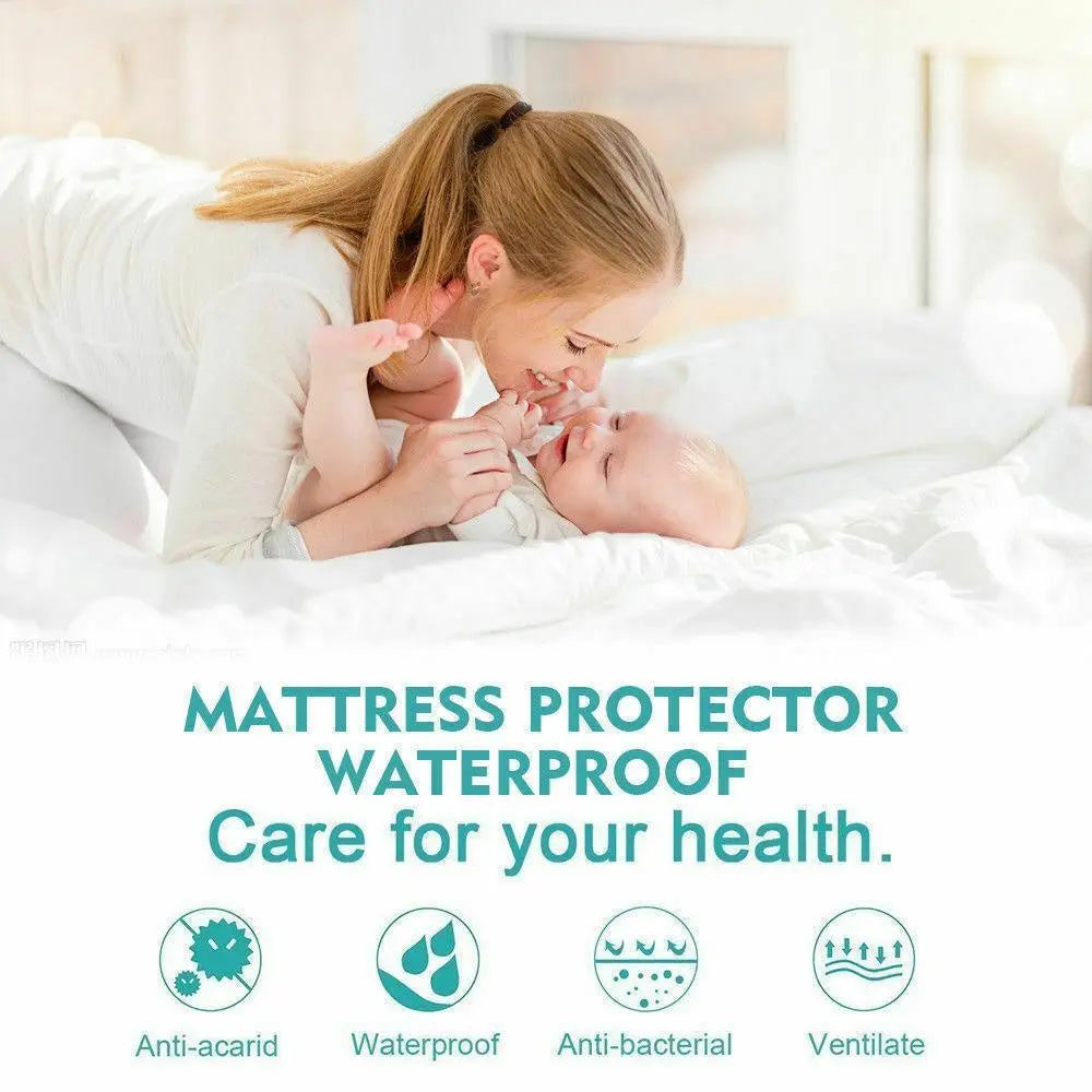 DreamZ Fitted Waterproof Bed Mattress Protectors Covers Double Deals499