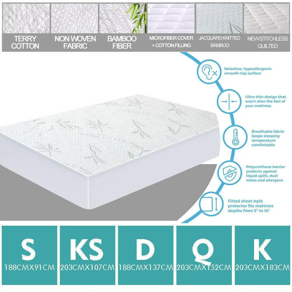 DreamZ Fitted Waterproof Bed Mattress Protectors Covers King Deals499