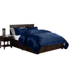 DreamZ Silk Satin Quilt Duvet Cover Set in King Size in Navy Colour Deals499