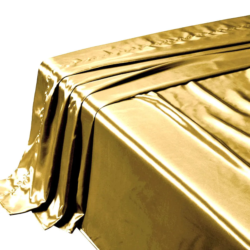 DreamZ Silk Satin Quilt Duvet Cover Set in Single Size in Champagne Colour Deals499