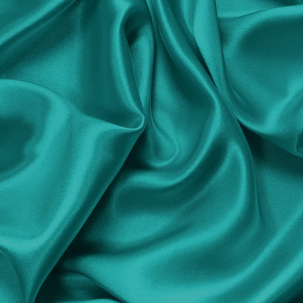 DreamZ Silk Satin Quilt Duvet Cover Set in Single Size in Teal Colour Deals499