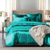 DreamZ Silk Satin Quilt Duvet Cover Set in Single Size in Teal Colour Deals499