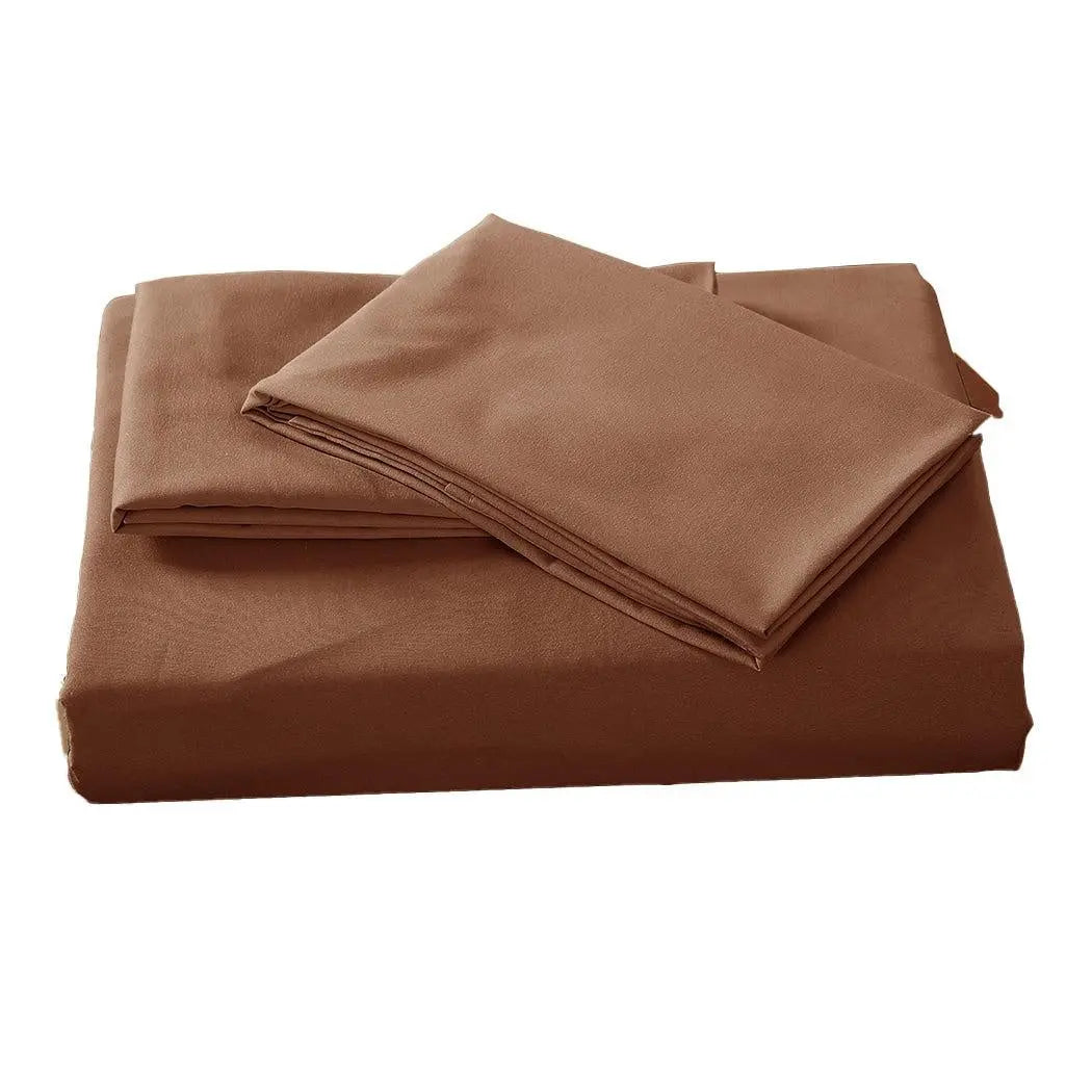 DreamZ Ultra Soft Fitted Bed Sheet with one Pillow Case King Single Chocolate Deals499