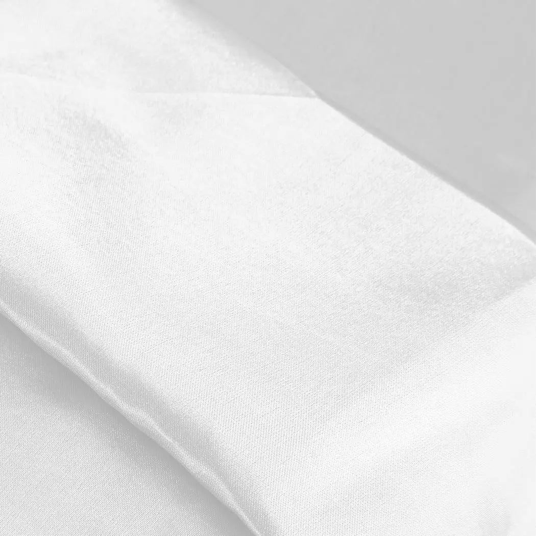 DreamZ Ultra Soft Silky Satin Bed Sheet Set in Queen Size in White Colour Deals499