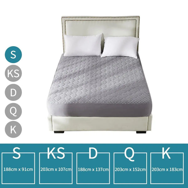 Dreamz Mattress Protector Topper Bamboo Charcoal Pillowtop Waterproof Single Deals499