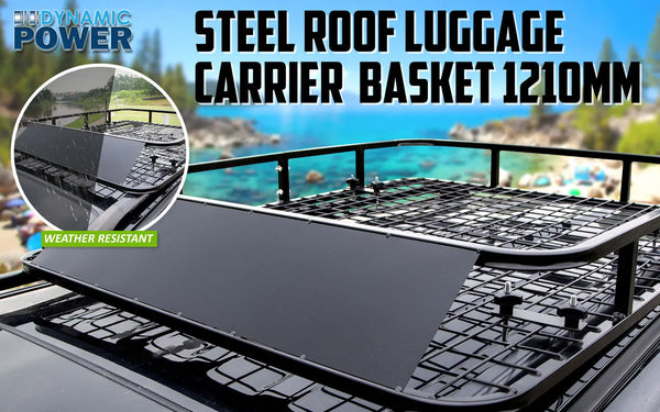 Dynamic Power Black Steel Roof Rack Luggage Carrier Basket 4WD 121cm Deals499