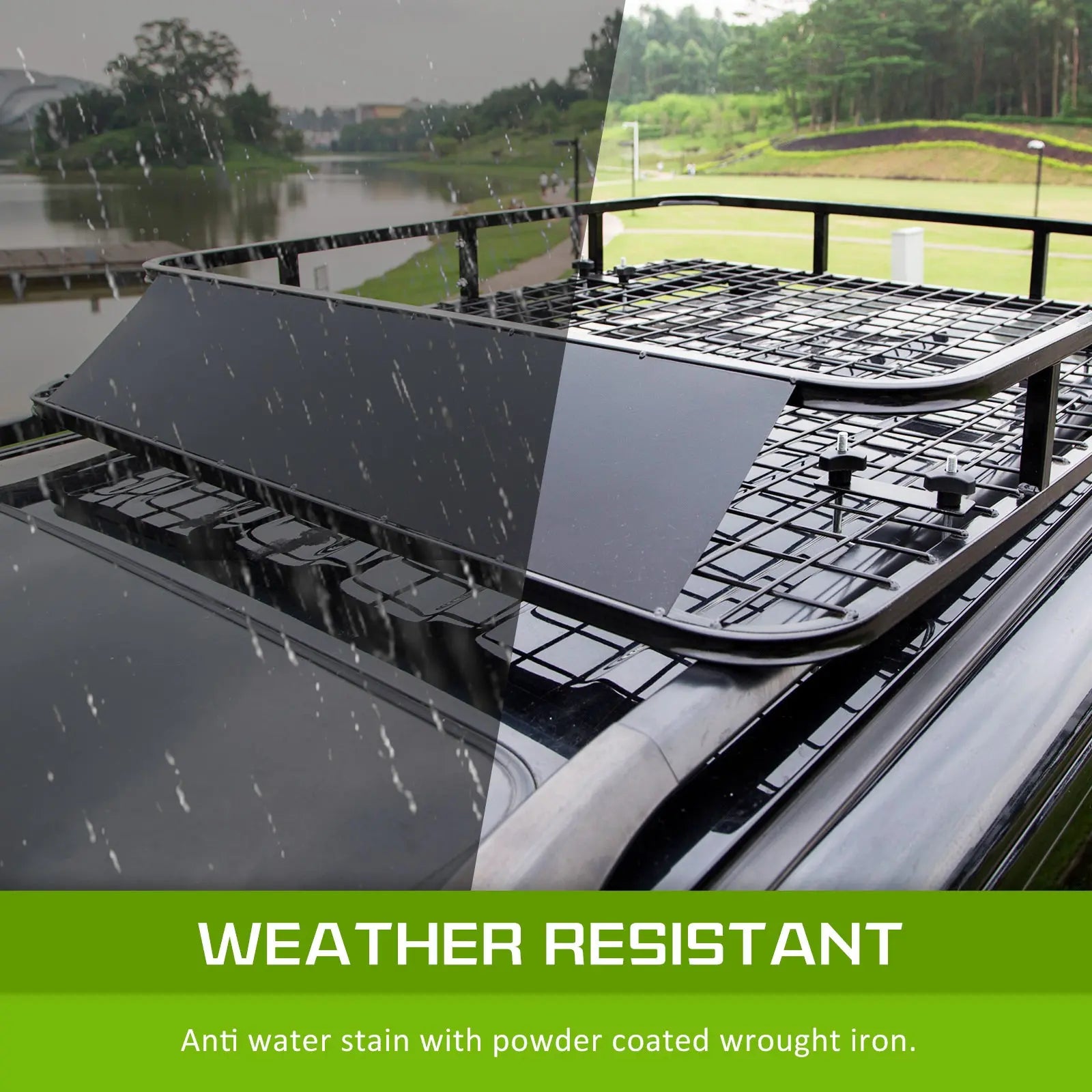 Dynamic Power Black Steel Roof Rack Luggage Carrier Basket 4WD 121cm Deals499