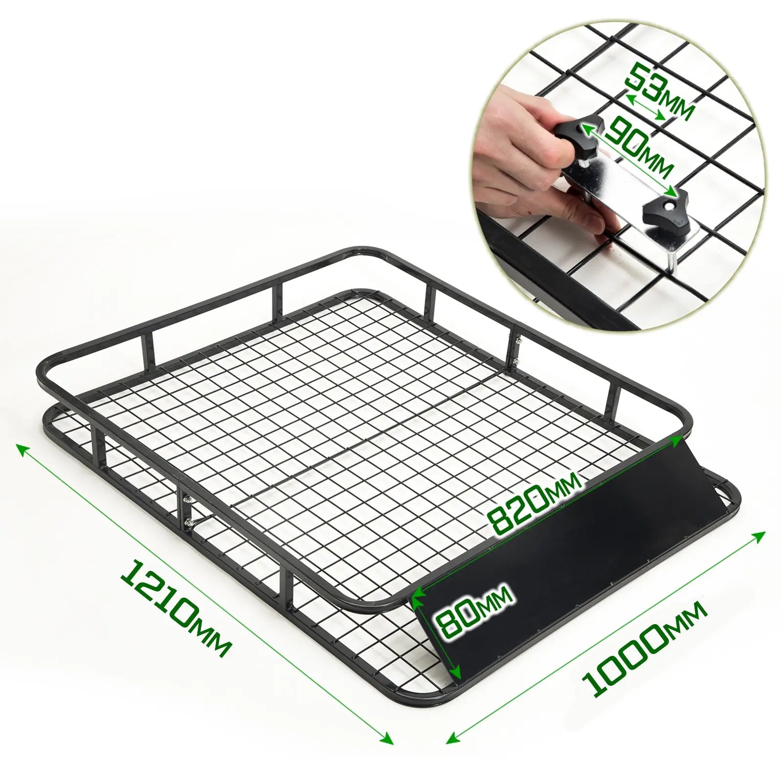 Dynamic Power Black Steel Roof Rack Luggage Carrier Basket 4WD 121cm Deals499