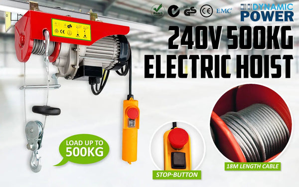 Dynamic Power Electric Hoist Remote Chain Lift 240V 1020w 250/500KG Deals499