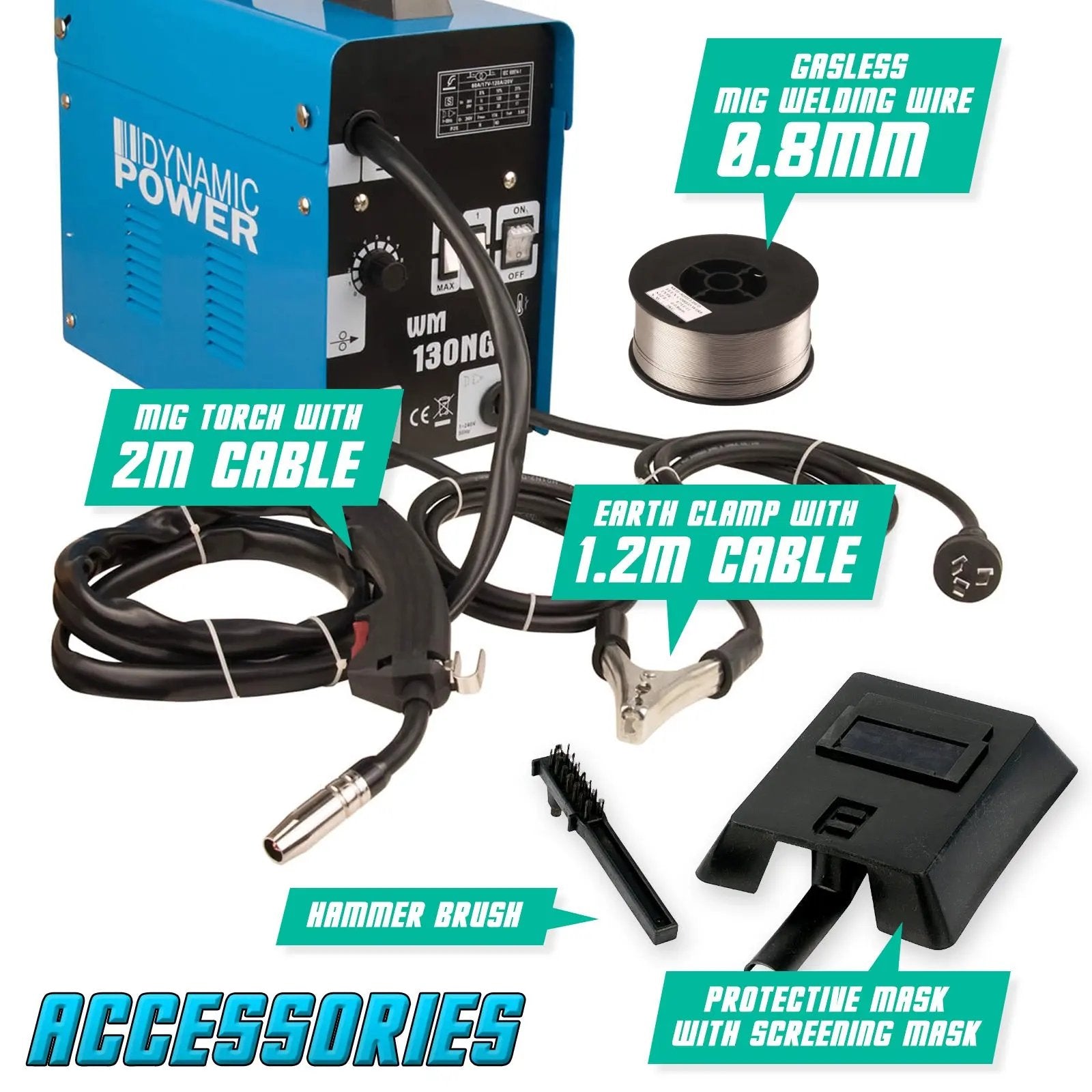 Dynamic Power MIG Gasless Welder + Wire Portable Welding Machine 130Amp Deals499