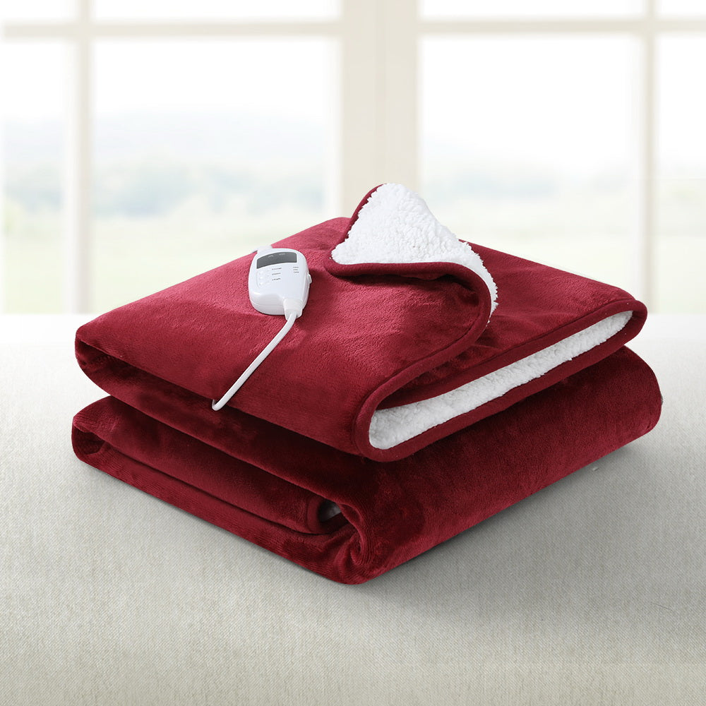Giselle Electric Throw Rug Heated Blanket Washable Snuggle Flannel Winter Red from Deals499 at Deals499