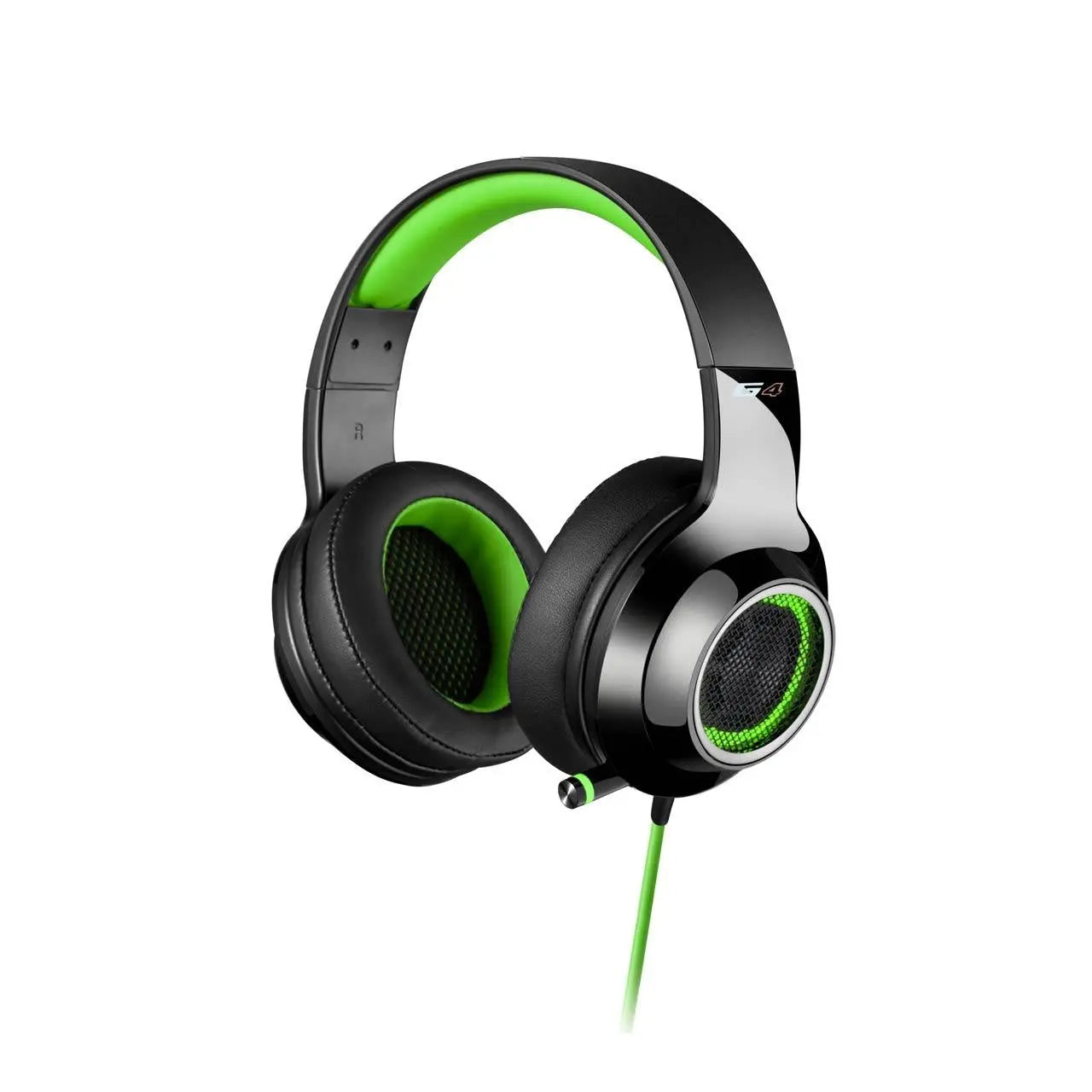 EDIFIER V4 (G4) 7.1 Virtual Surround Sound USB Gaming Headset Green - V7.1 Surround Sound/ Retractable Mic/LED Lights Mesh/USB/Gaming/PC/Laptop EDIFIER