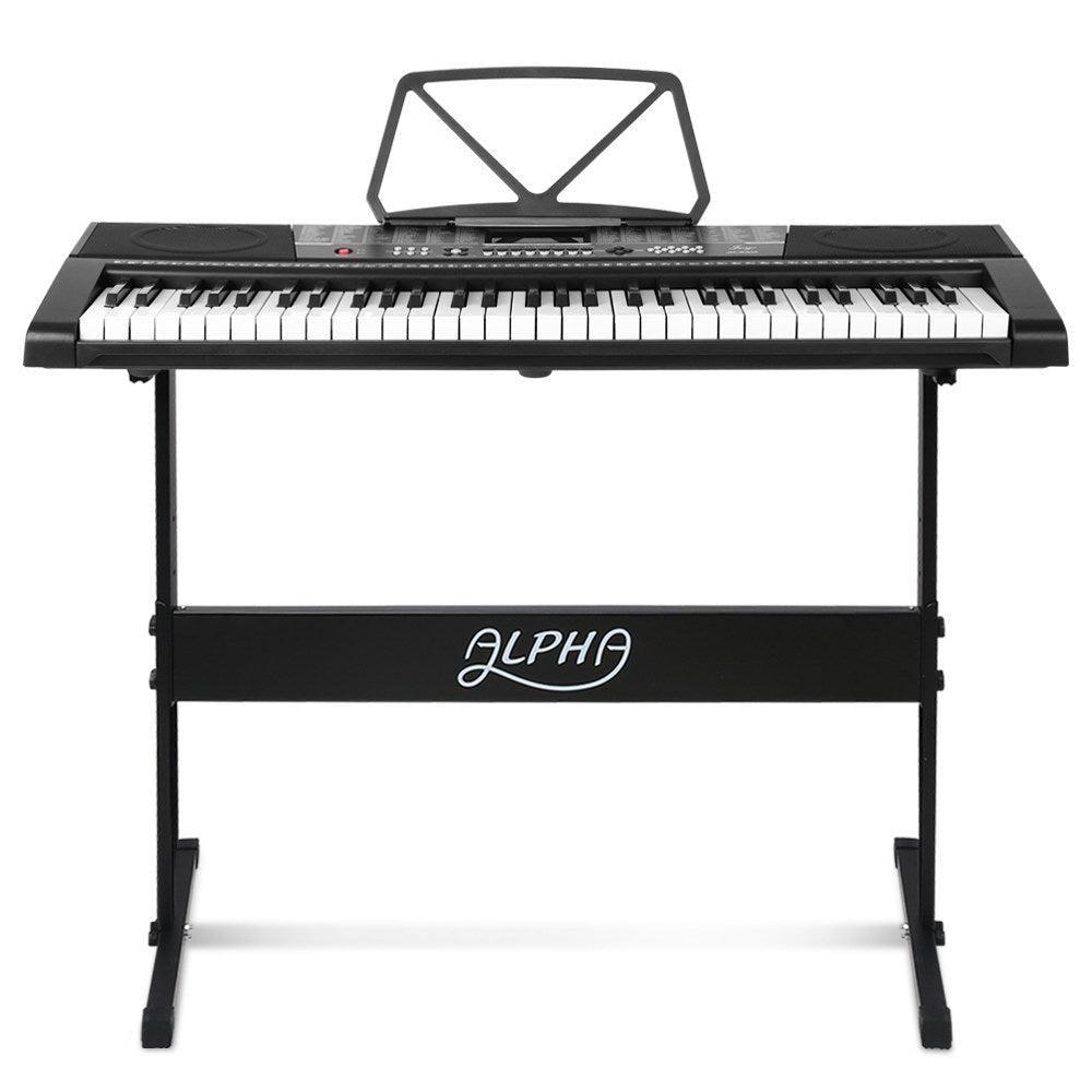 Alpha 61 Keys Electronic Piano Keyboard LED Electric w/Holder Music Stand USB Port Deals499