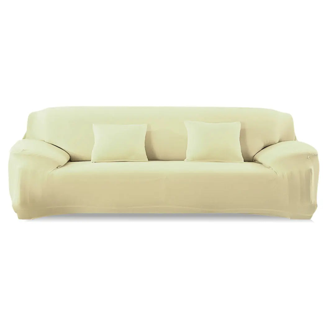 Easy Fit Stretch Couch Sofa Slipcovers Protectors Covers 3 Seater Cream Deals499