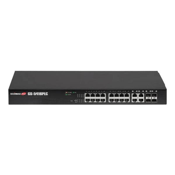 Edimax GS-5416PLC Long Range 16-Port Gigabit PoE+ Web Smart Switch with 4 RJ45/SFP Combo Ports Long Distance PoE EDIMAX