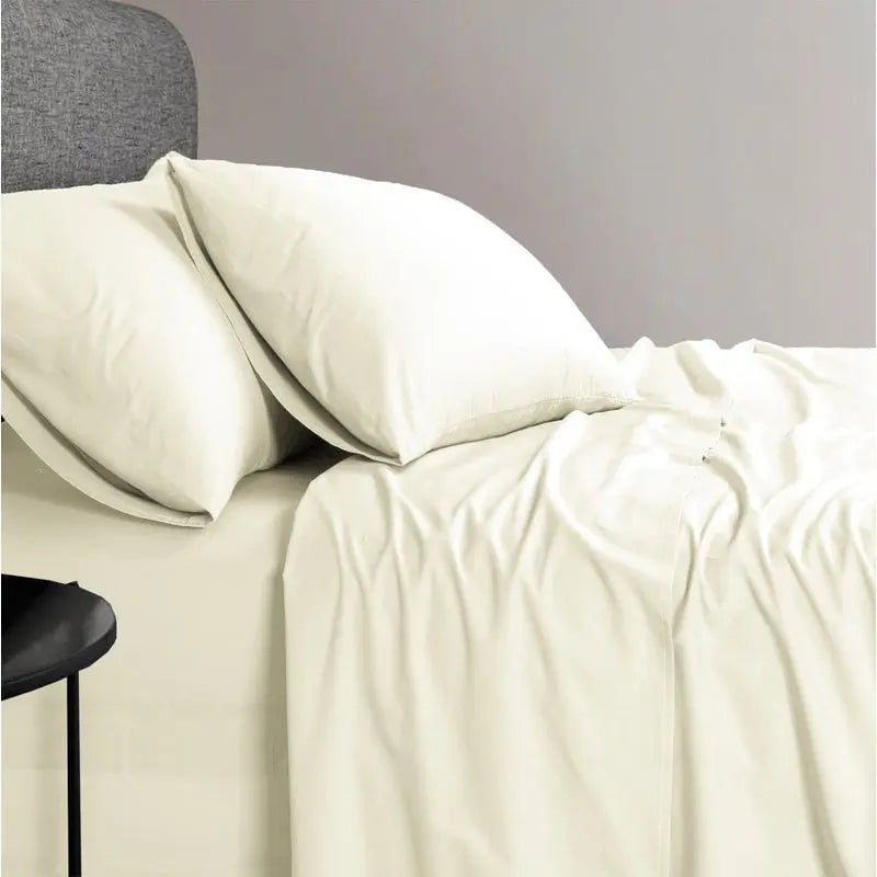 Elan Linen 1200TC Organic Cotton Cream Single Sheet Set Deals499