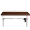 Electric Motorised Height Adjustable Standing Desk - White Frame with 140cm Walnut Top Deals499