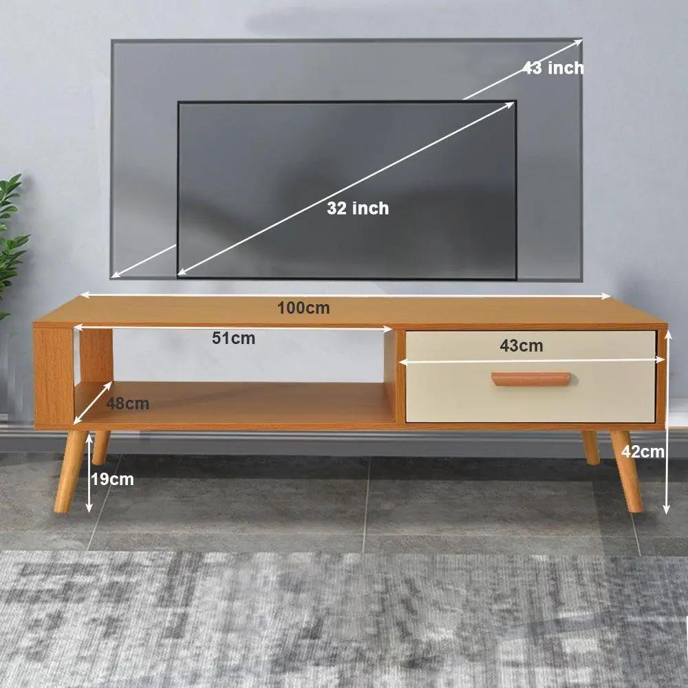 Entertainment Unit TV Unit with Storage Drawer 100CM Deals499