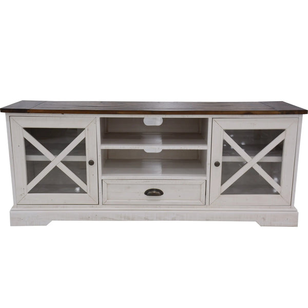 Erica ETU Entertainment TV Unit 160cm Solid Acacia Wood Hampton Brown White Deals499