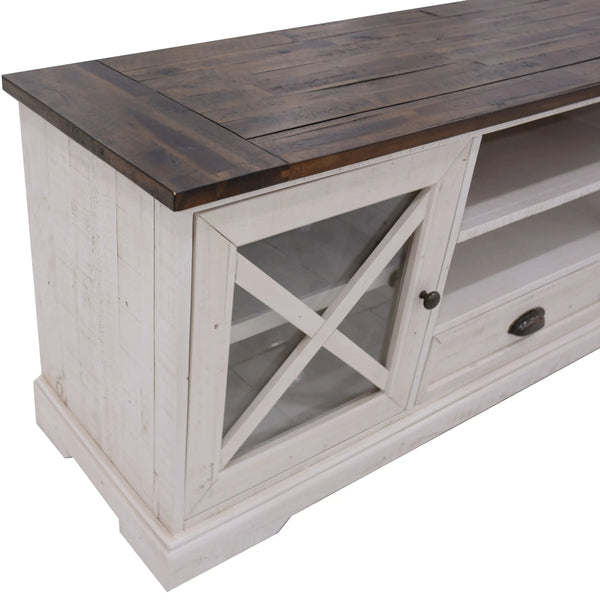 Erica ETU Entertainment TV Unit 160cm Solid Acacia Wood Hampton Brown White Deals499