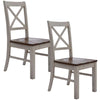 Erica X-Back Dining Chair Set of 2 Solid Acacia Timber Wood Hampton Brown White Deals499