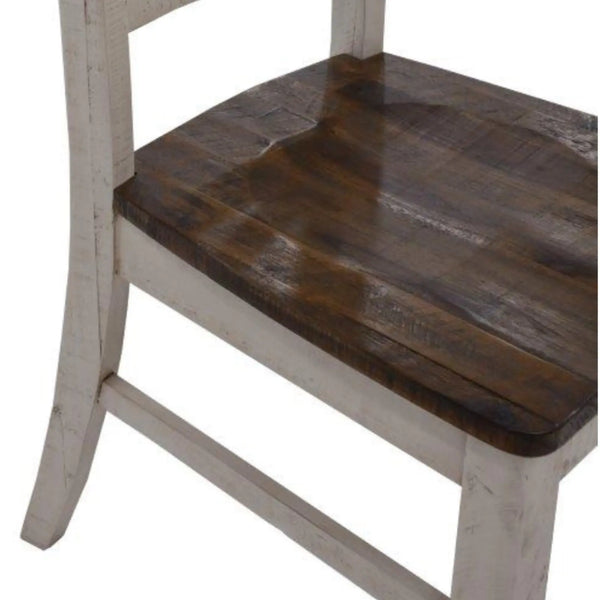 Erica X-Back Dining Chair Set of 2 Solid Acacia Timber Wood Hampton Brown White Deals499