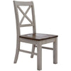 Erica X-Back Dining Chair Set of 4 Solid Acacia Timber Wood Hampton Brown White Deals499