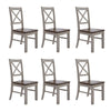 Erica X-Back Dining Chair Set of 6 Solid Acacia Timber Wood Hampton Brown White Deals499