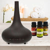 Essential Oil Diffuser Ultrasonic Humidifier Aromatherapy LED Light 200ML 3 Oils 15 x 15 x 20cm Dark Wood Grain Deals499