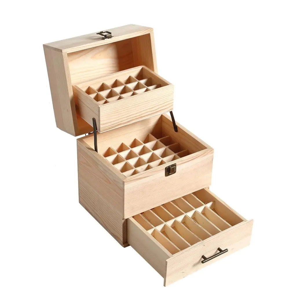 Essential Oil Storage Box Wooden 59 Slots Aromatherapy Organiser Container Case Deals499