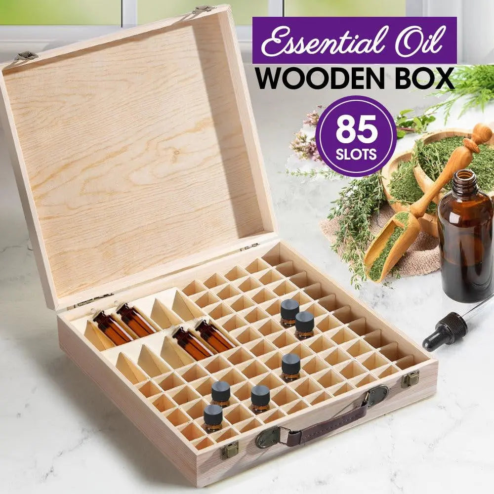 Essential Oil Storage Box Wooden 85 Slots Aromatherapy Container Organiser Case Deals499