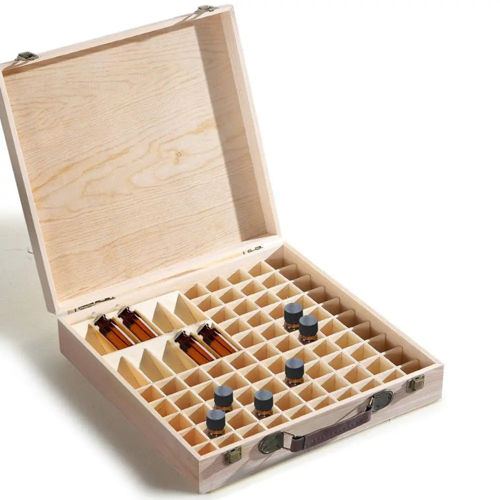 Essential Oil Storage Box Wooden 85 Slots Aromatherapy Container Organiser Case Deals499