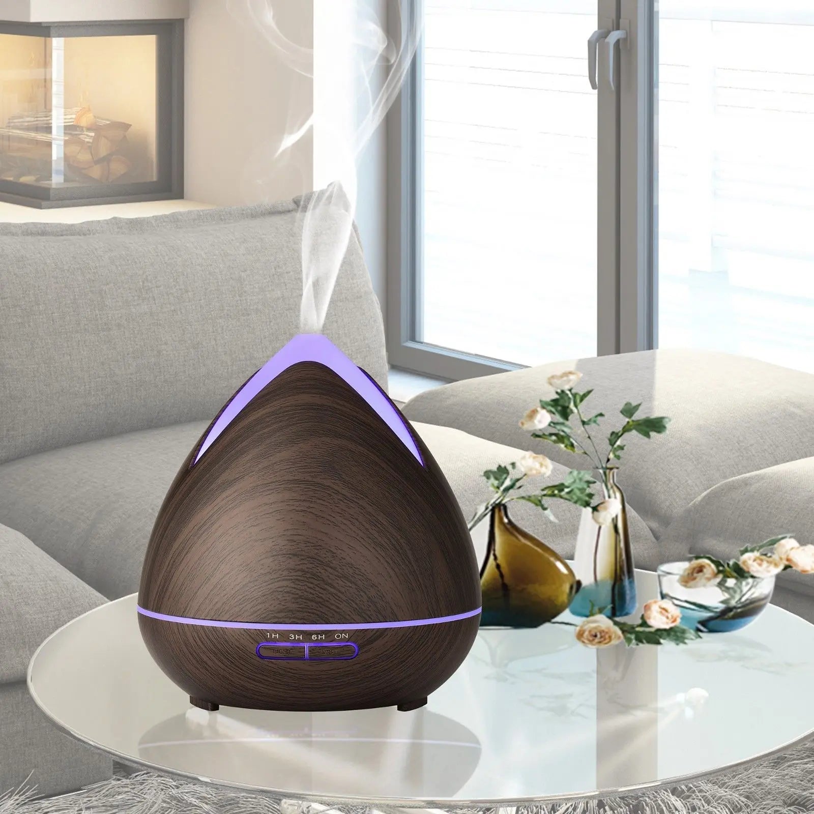 Essential Oils Ultrasonic Aromatherapy Diffuser Air Humidifier Purify 400ML - Dark Wood Deals499